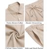 imageCOOFANDY Mens 2 Pieces Cotton Linen Set Short Sleeve Button Down Shirts Summer Beach Shorts Casual OutfitsMoon Gray