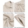 imageCOOFANDY Mens 2 Pieces Cotton Linen Set Short Sleeve Button Down Shirts Summer Beach Shorts Casual OutfitsShallow Coffee