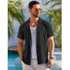 imageCOOFANDY Mens Beach Shirt Short Sleeve Button Down Shirts Casual Cuban Collared Summer Vacation Tropical ShirtsBlack
