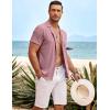 imageCOOFANDY Mens Beach Shirt Short Sleeve Button Down Shirts Casual Cuban Collared Summer Vacation Tropical ShirtsDusty Rose