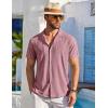 imageCOOFANDY Mens Beach Shirt Short Sleeve Button Down Shirts Casual Cuban Collared Summer Vacation Tropical ShirtsDusty Rose