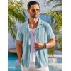 imageCOOFANDY Mens Beach Shirt Short Sleeve Button Down Shirts Casual Cuban Collared Summer Vacation Tropical ShirtsLight Blue