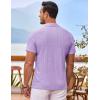 imageCOOFANDY Mens Beach Shirt Short Sleeve Button Down Shirts Casual Cuban Collared Summer Vacation Tropical ShirtsLight Purple