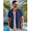 imageCOOFANDY Mens Beach Shirt Short Sleeve Button Down Shirts Casual Cuban Collared Summer Vacation Tropical ShirtsNavy Blue
