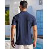 imageCOOFANDY Mens Beach Shirt Short Sleeve Button Down Shirts Casual Cuban Collared Summer Vacation Tropical ShirtsNavy Blue