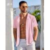 imageCOOFANDY Mens Beach Shirt Short Sleeve Button Down Shirts Casual Cuban Collared Summer Vacation Tropical ShirtsPattern 2pink