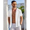 imageCOOFANDY Mens Beach Shirt Short Sleeve Button Down Shirts Casual Cuban Collared Summer Vacation Tropical ShirtsPattern 2white