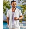 imageCOOFANDY Mens Beach Shirt Short Sleeve Button Down Shirts Casual Cuban Collared Summer Vacation Tropical ShirtsPattern 2white