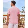 imageCOOFANDY Mens Beach Shirt Short Sleeve Button Down Shirts Casual Cuban Collared Summer Vacation Tropical ShirtsPink