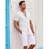 imageCOOFANDY Mens Beach Shirt Short Sleeve Button Down Shirts Casual Cuban Collared Summer Vacation Tropical ShirtsWhite