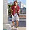 imageCOOFANDY Mens Beach Shirt Short Sleeve Button Down Shirts Casual Cuban Collared Summer Vacation Tropical ShirtsWine Red