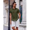 imageCOOFANDY Mens Button Down Shirt Short Sleeve Casual Shirt for Men Summer Business Casual Dress ShirtArmygreen