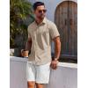 imageCOOFANDY Mens Button Down Shirt Short Sleeve Casual Shirt for Men Summer Business Casual Dress ShirtBeige