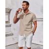 imageCOOFANDY Mens Button Down Shirt Short Sleeve Casual Shirt for Men Summer Business Casual Dress ShirtBeige
