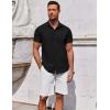 imageCOOFANDY Mens Button Down Shirt Short Sleeve Casual Shirt for Men Summer Business Casual Dress ShirtBlack