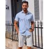 imageCOOFANDY Mens Button Down Shirt Short Sleeve Casual Shirt for Men Summer Business Casual Dress ShirtBlack Dotblue