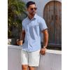 imageCOOFANDY Mens Button Down Shirt Short Sleeve Casual Shirt for Men Summer Business Casual Dress ShirtBlack Dotblue