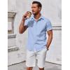 imageCOOFANDY Mens Button Down Shirt Short Sleeve Casual Shirt for Men Summer Business Casual Dress ShirtBlack Dotblue