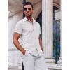 imageCOOFANDY Mens Button Down Shirt Short Sleeve Casual Shirt for Men Summer Business Casual Dress ShirtBlue Sharkwhite