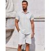 imageCOOFANDY Mens Button Down Shirt Short Sleeve Casual Shirt for Men Summer Business Casual Dress ShirtBlue Sharkwhite