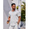 imageCOOFANDY Mens Button Down Shirt Short Sleeve Casual Shirt for Men Summer Business Casual Dress ShirtBlue Sharkwhite