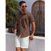 imageCOOFANDY Mens Button Down Shirt Short Sleeve Casual Shirt for Men Summer Business Casual Dress ShirtBrown