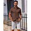 imageCOOFANDY Mens Button Down Shirt Short Sleeve Casual Shirt for Men Summer Business Casual Dress ShirtBrown