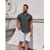 imageCOOFANDY Mens Button Down Shirt Short Sleeve Casual Shirt for Men Summer Business Casual Dress ShirtDark Grey