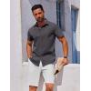 imageCOOFANDY Mens Button Down Shirt Short Sleeve Casual Shirt for Men Summer Business Casual Dress ShirtDark Grey
