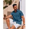 imageCOOFANDY Mens Button Down Shirt Short Sleeve Casual Shirt for Men Summer Business Casual Dress ShirtDenim Blue