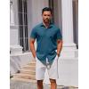 imageCOOFANDY Mens Button Down Shirt Short Sleeve Casual Shirt for Men Summer Business Casual Dress ShirtDenim Blue