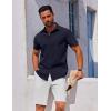 imageCOOFANDY Mens Button Down Shirt Short Sleeve Casual Shirt for Men Summer Business Casual Dress ShirtNavy Blue