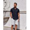 imageCOOFANDY Mens Button Down Shirt Short Sleeve Casual Shirt for Men Summer Business Casual Dress ShirtNavy Blue