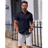 imageCOOFANDY Mens Button Down Shirt Short Sleeve Casual Shirt for Men Summer Business Casual Dress ShirtNavy Blue