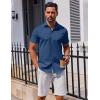 imageCOOFANDY Mens Button Down Shirt Short Sleeve Casual Shirt for Men Summer Business Casual Dress ShirtPacifico