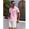 imageCOOFANDY Mens Button Down Shirt Short Sleeve Casual Shirt for Men Summer Business Casual Dress ShirtPink