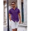 imageCOOFANDY Mens Button Down Shirt Short Sleeve Casual Shirt for Men Summer Business Casual Dress ShirtViolet