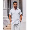 imageCOOFANDY Mens Button Down Shirt Short Sleeve Casual Shirt for Men Summer Business Casual Dress ShirtWhite