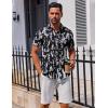 imageCOOFANDY Mens Button Down Shirt Short Sleeve Casual Shirt for Men Summer Business Casual Dress ShirtWhiteblack Abstract