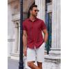 imageCOOFANDY Mens Button Down Shirt Short Sleeve Casual Shirt for Men Summer Business Casual Dress ShirtWine Red