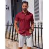 imageCOOFANDY Mens Button Down Shirt Short Sleeve Casual Shirt for Men Summer Business Casual Dress ShirtWine Red