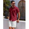imageCOOFANDY Mens Button Down Shirt Short Sleeve Casual Shirt for Men Summer Business Casual Dress ShirtWine Red