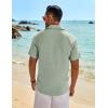 imageCOOFANDY Mens Button Down Shirt Short Sleeve Casual Shirts Beach Summer Linen Shirts Wedding Vacation ShirtLight Green