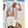 imageCOOFANDY Mens Button Down Shirt Short Sleeve Casual Shirts Beach Summer Linen Shirts Wedding Vacation ShirtStone