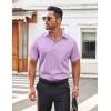 imageCOOFANDY Mens Button Down Shirt Short Sleeve Dress Shirt Casual Beach Summer Wedding ShirtLavender