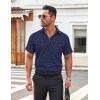 imageCOOFANDY Mens Button Down Shirt Short Sleeve Dress Shirt Casual Beach Summer Wedding ShirtNavy Blueanchor