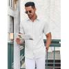 imageCOOFANDY Mens Button Down Shirt Short Sleeve Dress Shirt Casual Beach Summer Wedding ShirtWhite