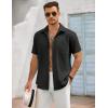 imageCOOFANDY Mens Button Down Shirts Lightweight Breathable Short Sleeve Shirt Summer Beach TopBlack