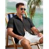 imageCOOFANDY Mens Button Down Shirts Lightweight Breathable Short Sleeve Shirt Summer Beach TopBlack