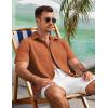 imageCOOFANDY Mens Button Down Shirts Lightweight Breathable Short Sleeve Shirt Summer Beach TopCaramel